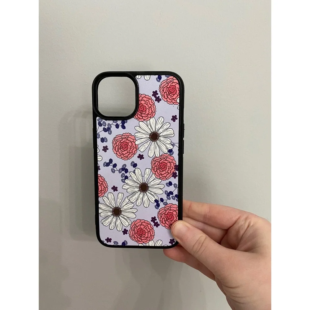 iPhone Case iPhone 14 Lavender Floral Daisy Pink Carnation Slim Bumper Accessory